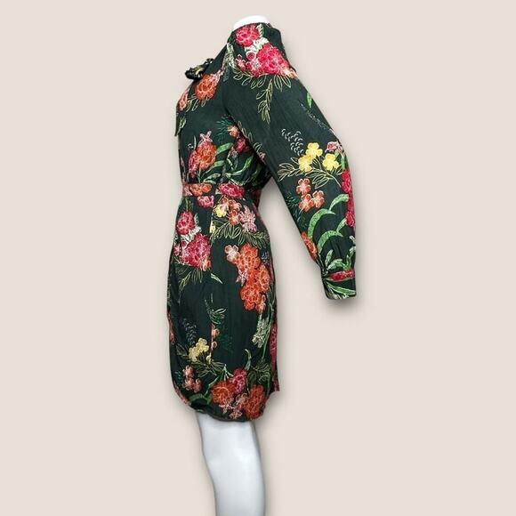 NWT | Walter Baker | Willette Floral Tie Sheath Mini Dress | Green | Size 10 - Picture 4 of 16